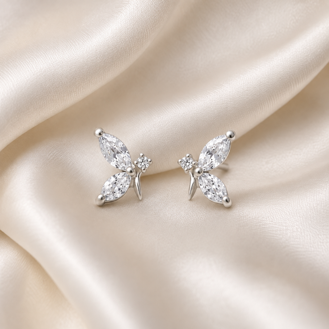 Mashha 925 Silver Crystal Flutter Studs Mashha