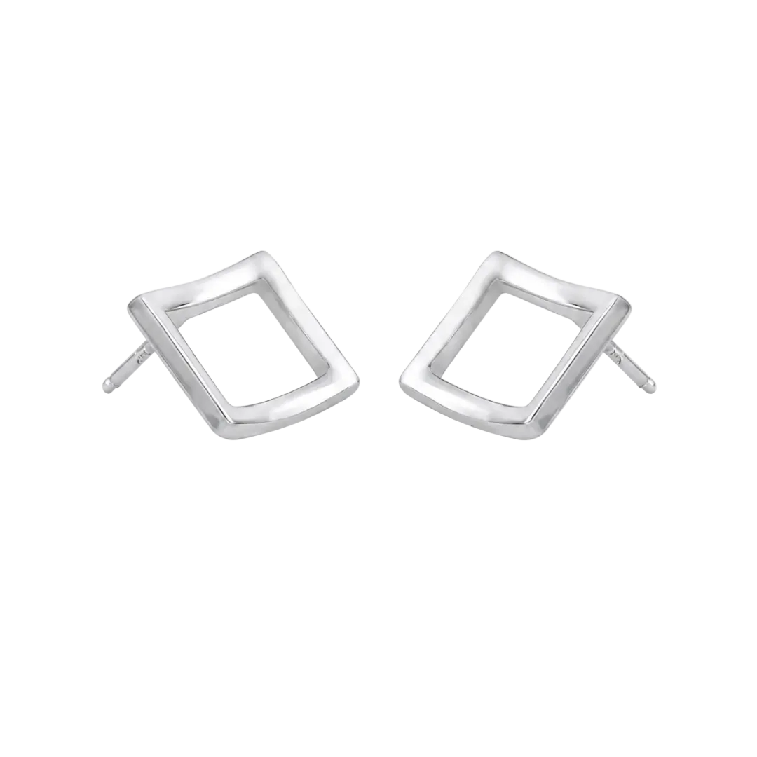 Mashha 925 Silver Minimalist Square Studs Mashha