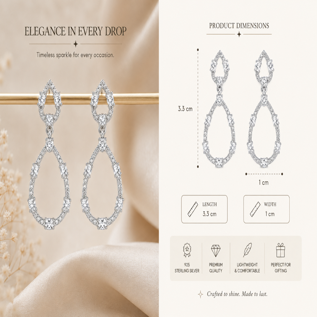 Mashha 925 Silver She Is Born Diva Earrings Mashha