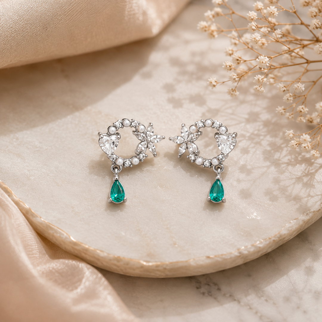 Mashha 925 Silver Paan Shaandaar Earrings Mashha