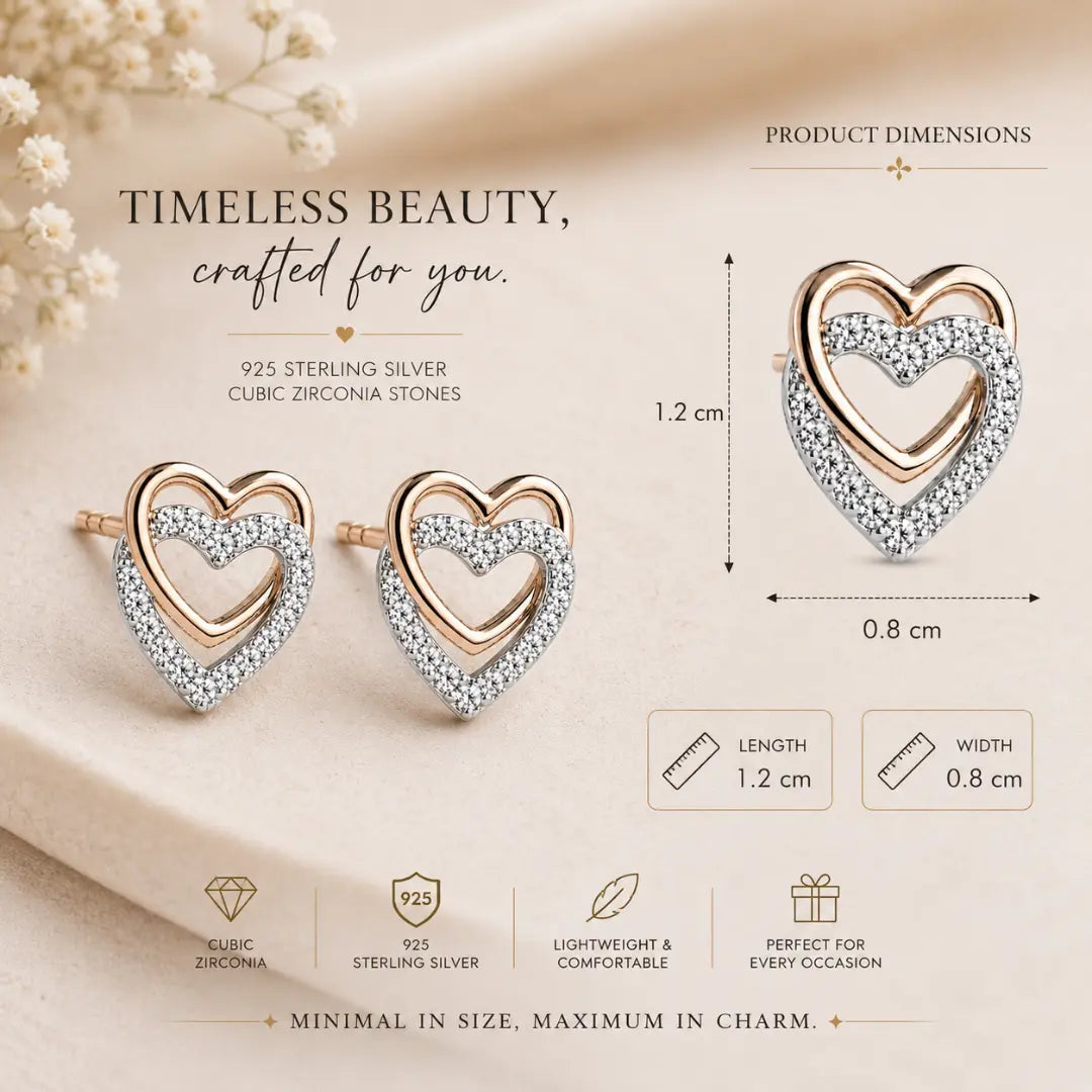 Mashha 925 Silver Noor-e-Dil Studs Mashha