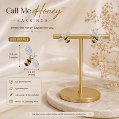 Mashha 925 Silver Call Me Honey Earrings Mashha