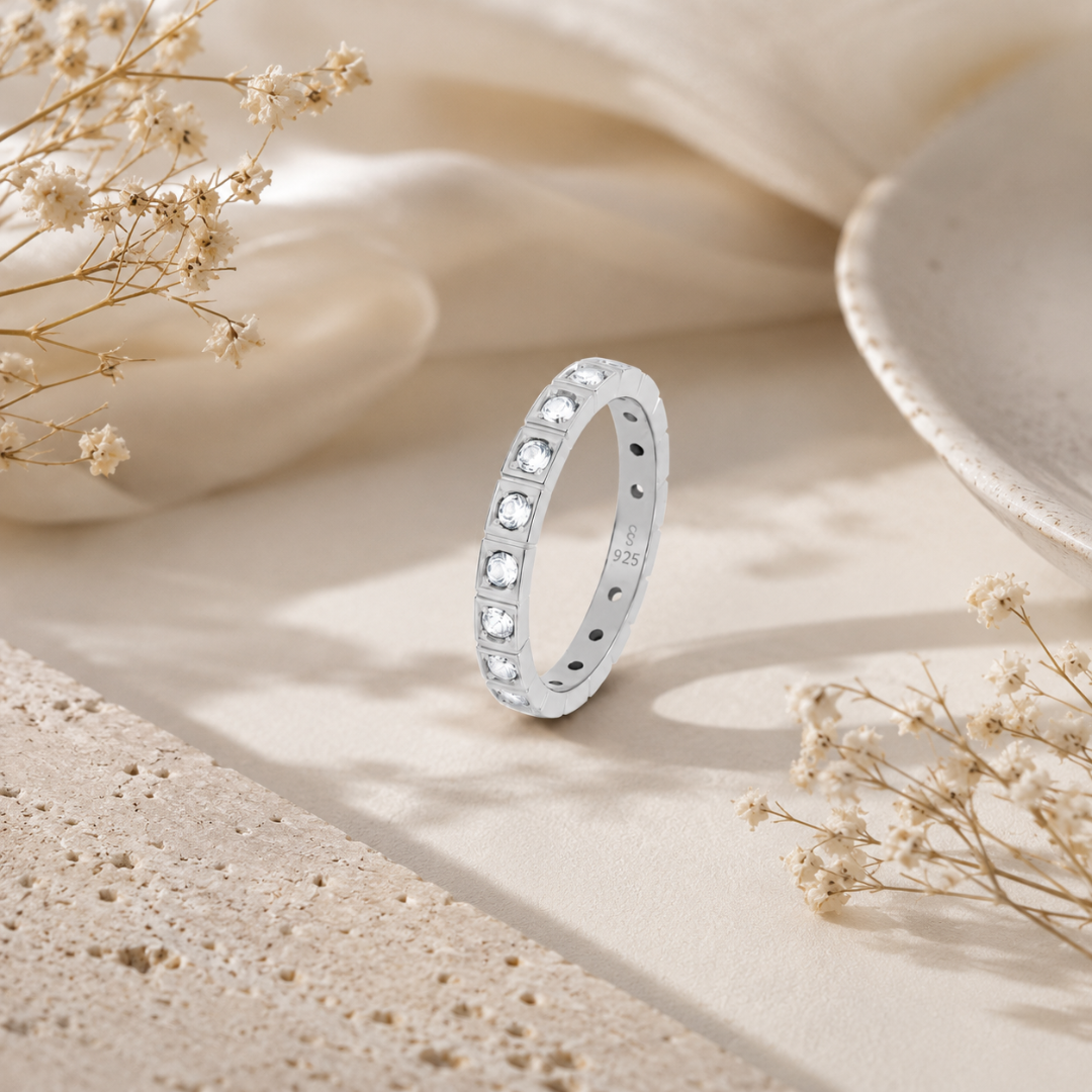 Mashha 925 Silver Classic Eternity Ring Mashha