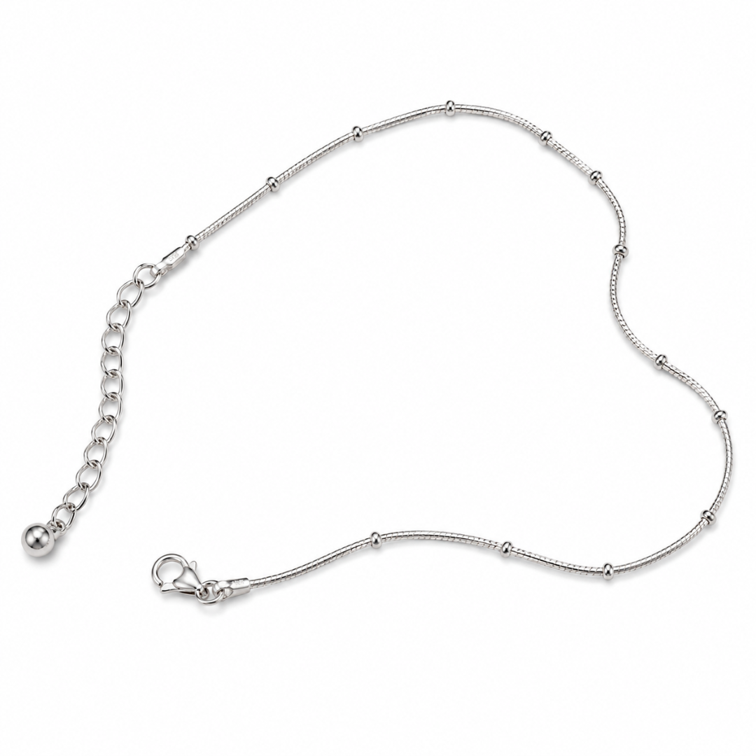 Mashha 925 silver Rhodium Plated Minimal Luxe Anklet Mashha