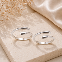 Mashha 925 Silver Adjustable Minimalist Toe Rings Mashha