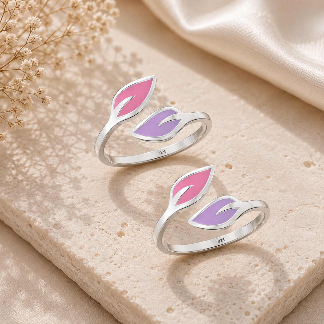 Mashha 925 Silver Dual Leaf Toe Ring Mashha