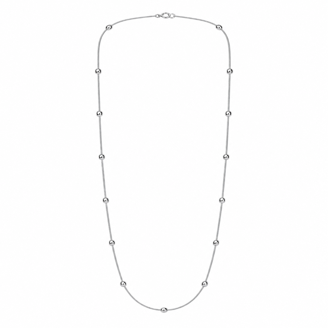 Mashha 925 Sterling Silver Rhodium Plated Celeste Bead Chain Mashha