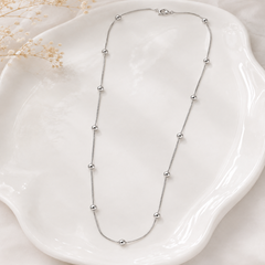 Mashha 925 Sterling Silver Rhodium Plated Celeste Bead Chain Mashha