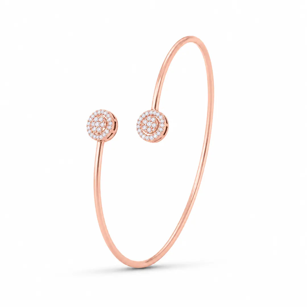 Radiance Dual Halo Bangle 18 Kt gold Plated Mashha