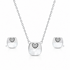 Mashha 925 Silver Rhodium Plated Amara Glow Set Mashha