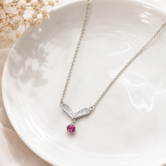 Queen’s Ruby Crest – Mashha 925 Silver Necklace Mashha