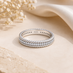 Mashha Twisted Elegance 925 Silver Band Ring Mashha