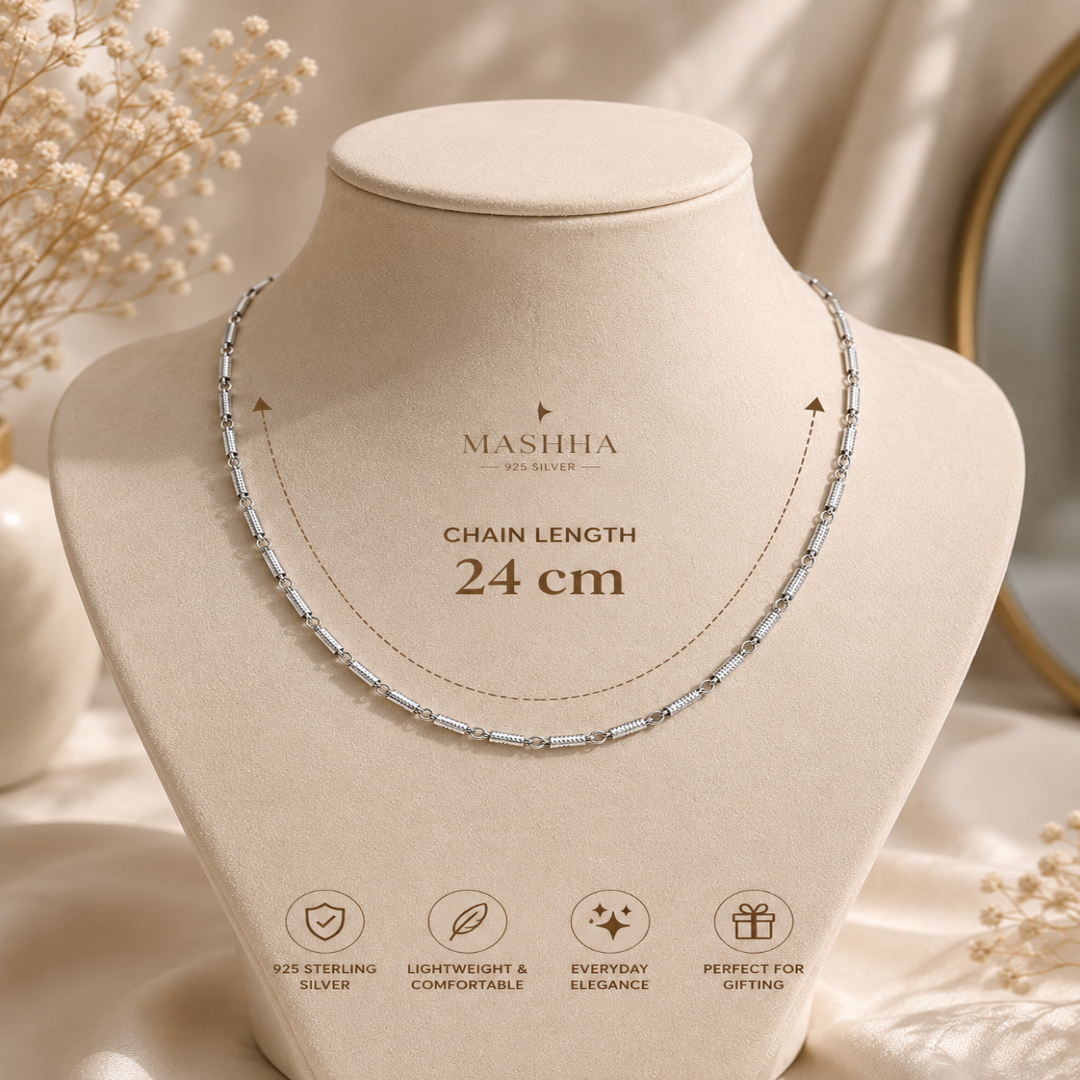 Mashha 925 Silver Apex Chain for men (30 cms) Mashha