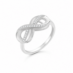 Mashha 925 Silver Rhodium Plated Eternelle  Infinity Ring