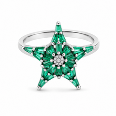 Mashha 925 Silver Rhodium Plated Stellar Gleam Ring (size14)