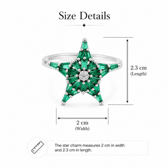 Mashha 925 Silver Rhodium Plated Stellar Gleam Ring (size14)
