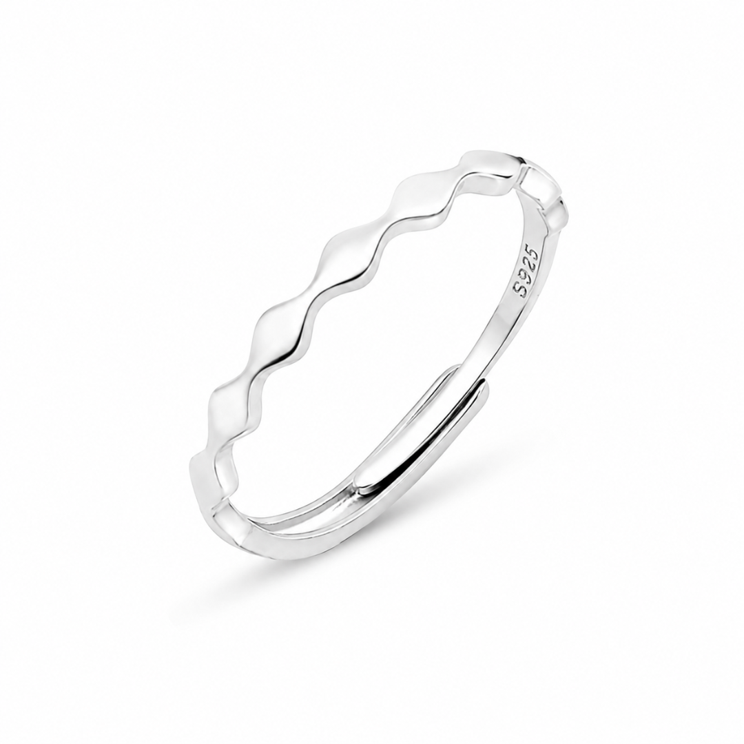 Silver Wave Band Ring Mashha