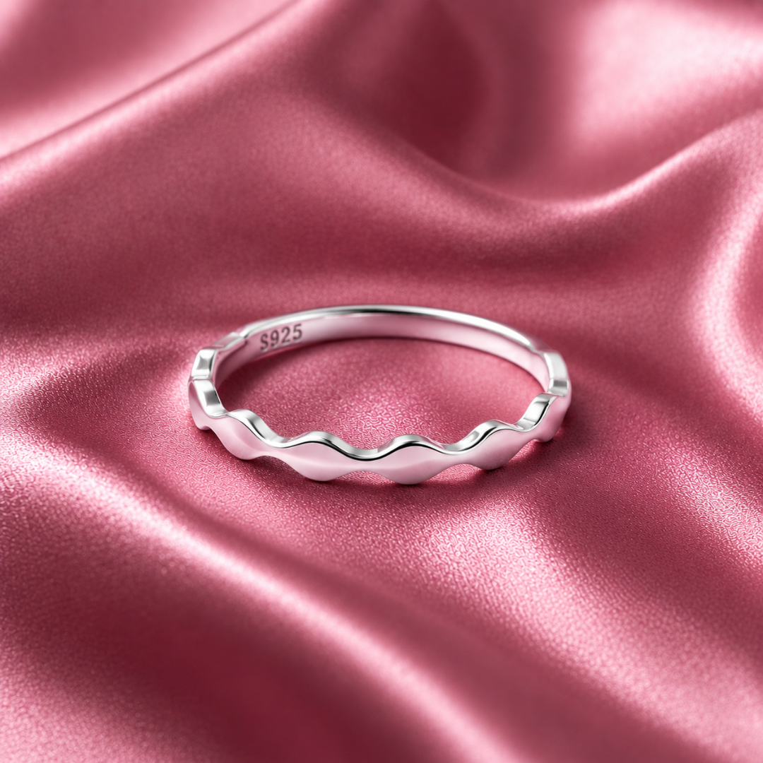 Silver Wave Band Ring Mashha
