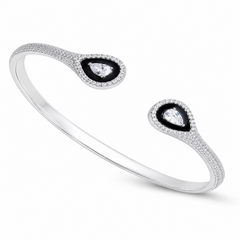 Mashha 925 Silver Eterna Noir Cuff bangle