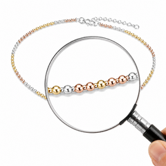 Mashha 925 Silver Tricolor Ball Payal (Pair) Mashha
