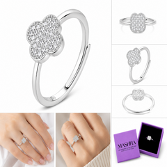 Mashha 925 Silver Van Cleef Ring (Adjustable)