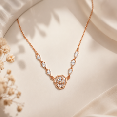 Mashha 925 Silver Rosé Fleur Crystal Necklace