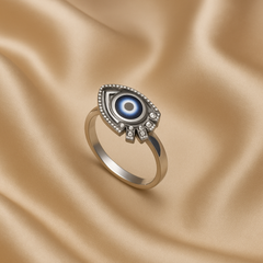 Mashha 925 Silver Evil Eye Ring(Adjustable)