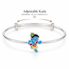 Silver Enamel Baby Kada - Little Krishna Edition Mashha