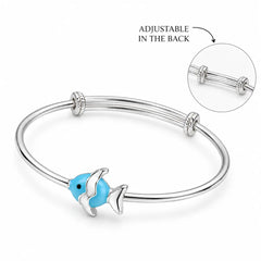 Mashha 925 Silver water baby Fish kid's Kada Mashha