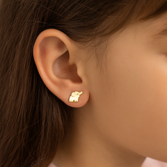 Golden Elephant 925 Silver Earrings