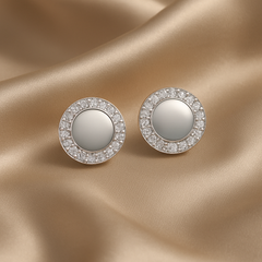Eterna Halo 925 Silver Stud Earrings