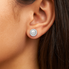 Eterna Halo 925 Silver Stud Earrings