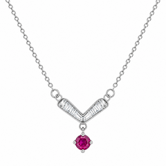 Queen’s Ruby Crest – Mashha 925 Silver Necklace
