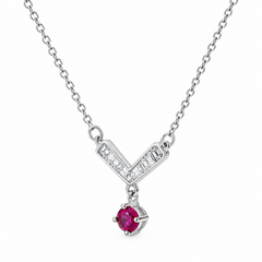 Queen’s Ruby Crest – Mashha 925 Silver Necklace