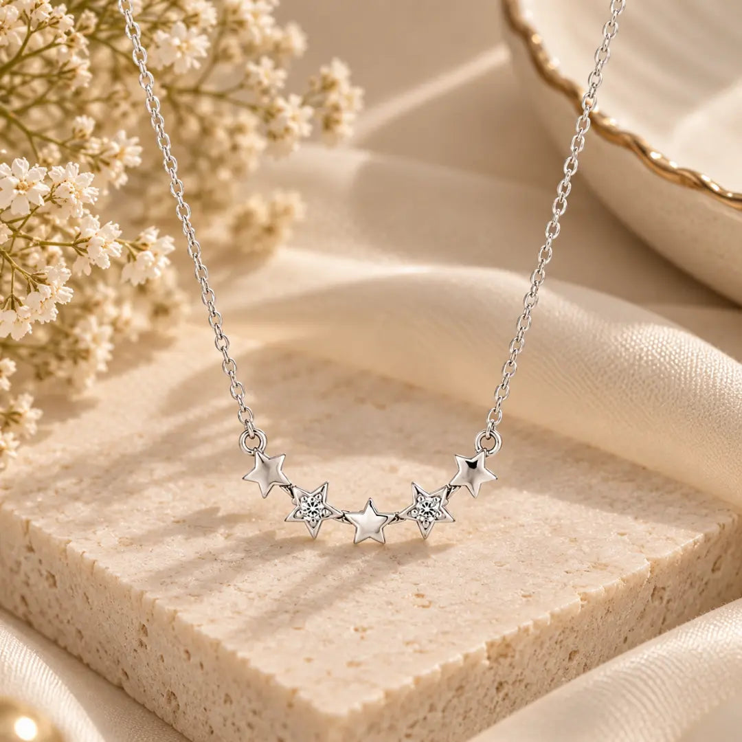 Mashha 925 Silver Starlight Curve Pendant chain Mashha