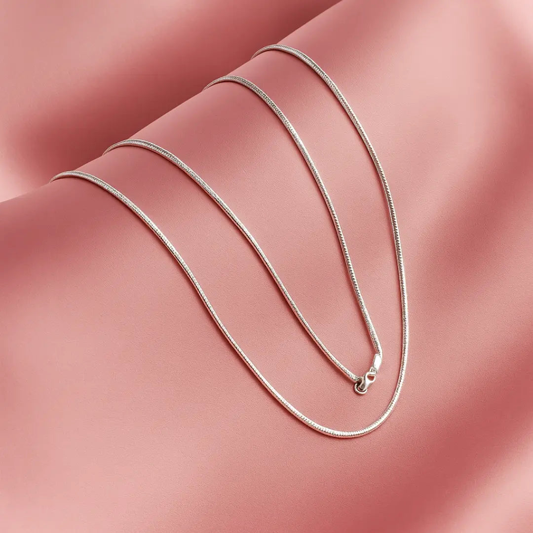 Chloe  925 Silver Rhodium Plated Sleek Snake Chain Mashha