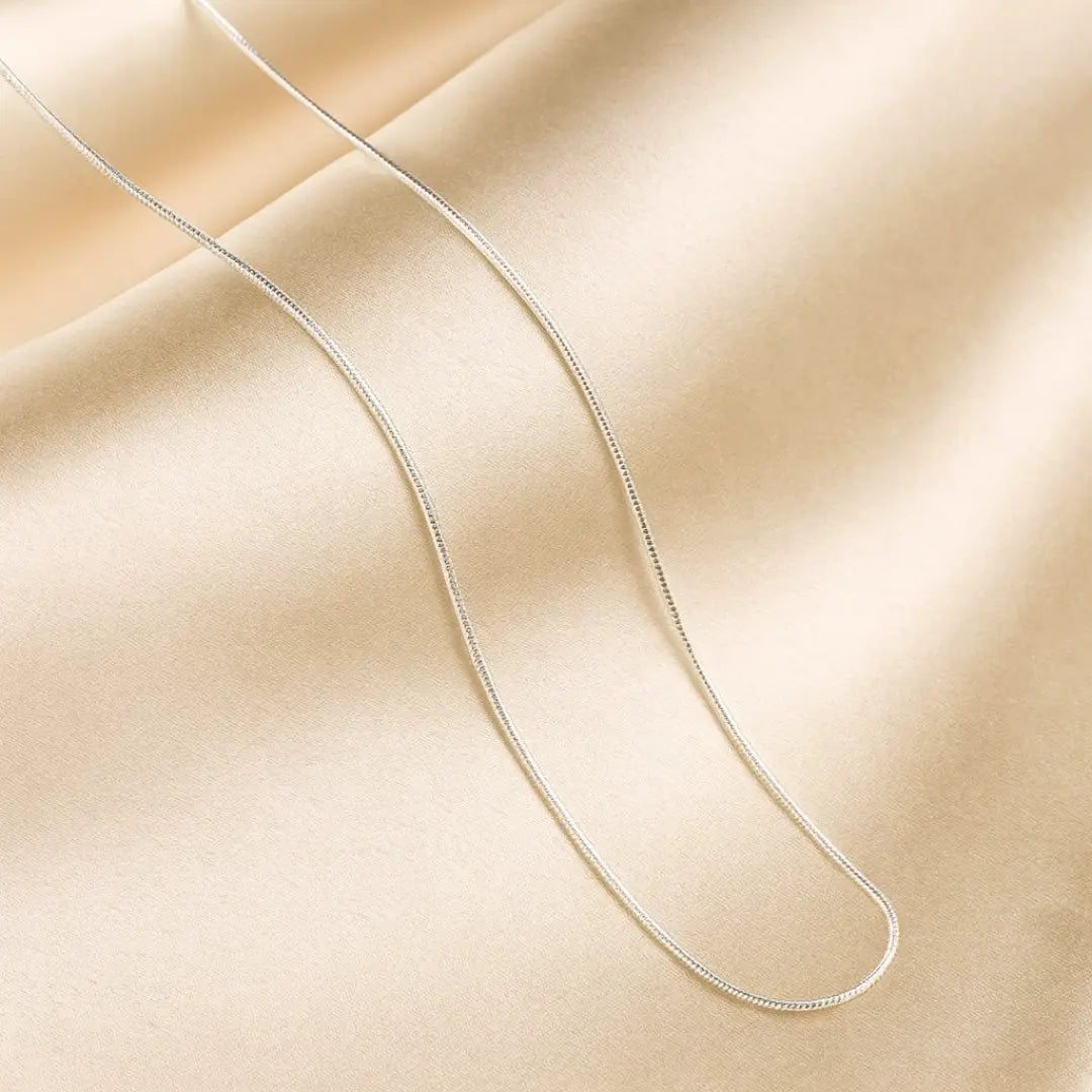 Chloe  925 Silver Rhodium Plated Sleek Snake Chain Mashha