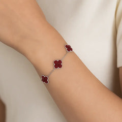 Crimson Clover 925 Silver Bracelet Mashha