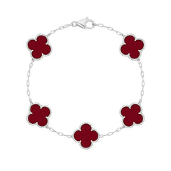 Crimson Clover 925 Silver Bracelet Mashha