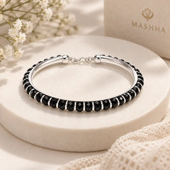 Mashha 925 Silver Classic Black Baby Kada Mashha