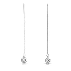 Mashha 925 Silver Clover Glint Sui Dhaga Earrings Mashha