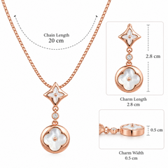 Mashha 925 Silver Clover Kiss Necklace Mashha
