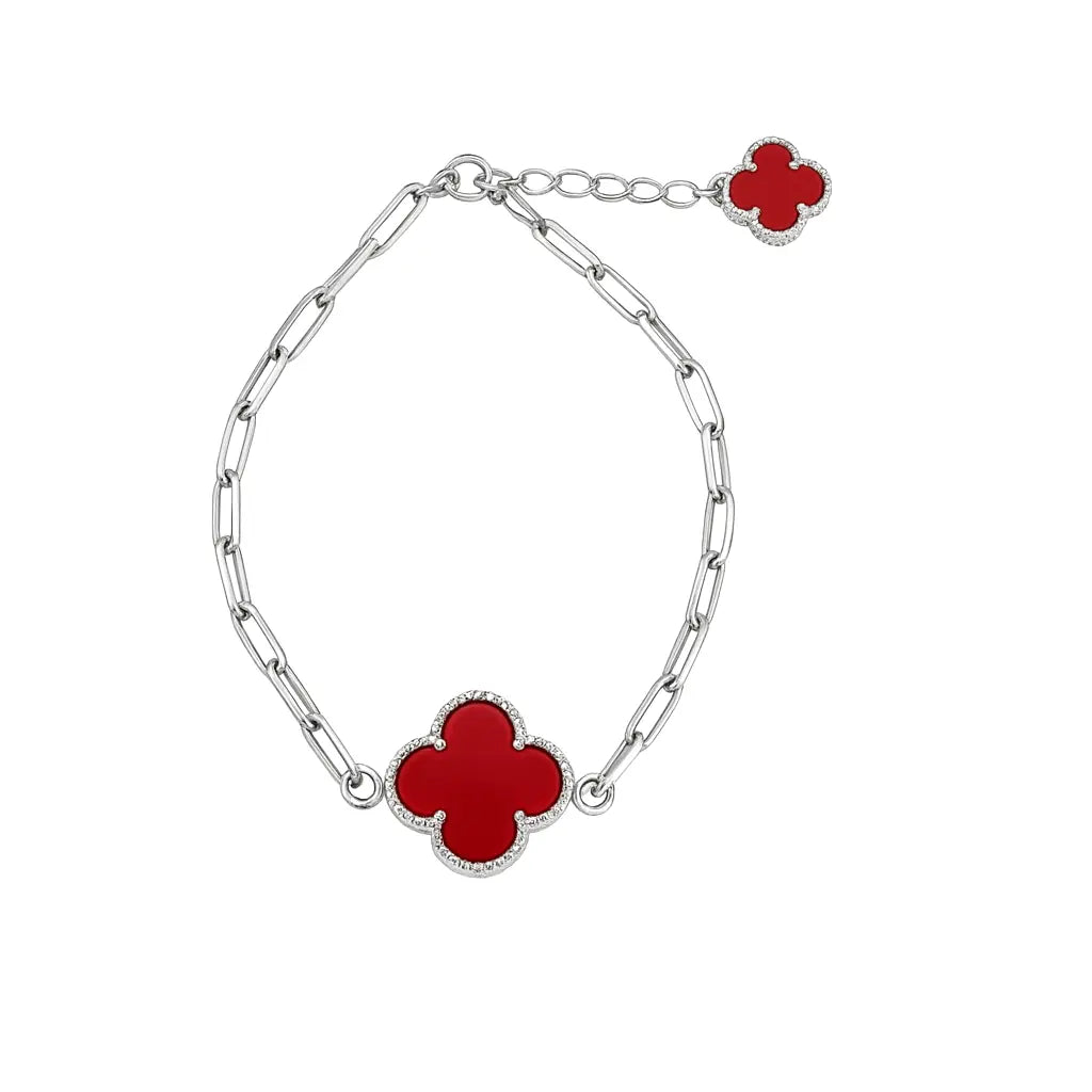 Crimson Clover 925 Silver Bracelet Mashha