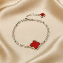 Crimson Clover 925 Silver Bracelet Mashha