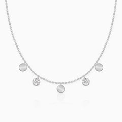 Mashha 925 Silver Dangling Disc Necklace Mashha