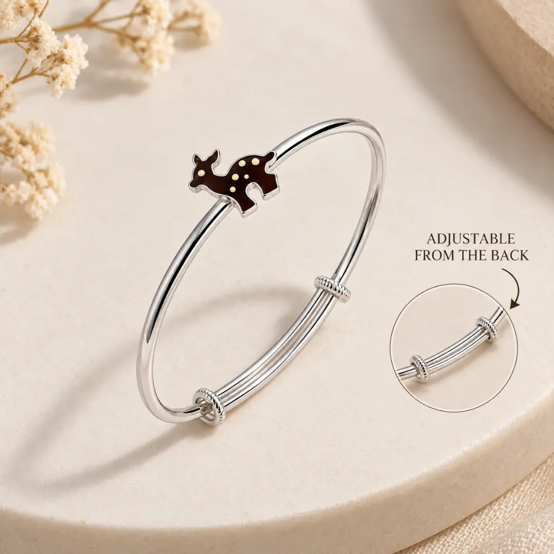Mashha 925 Silver Deer Charm Bangles Mashha
