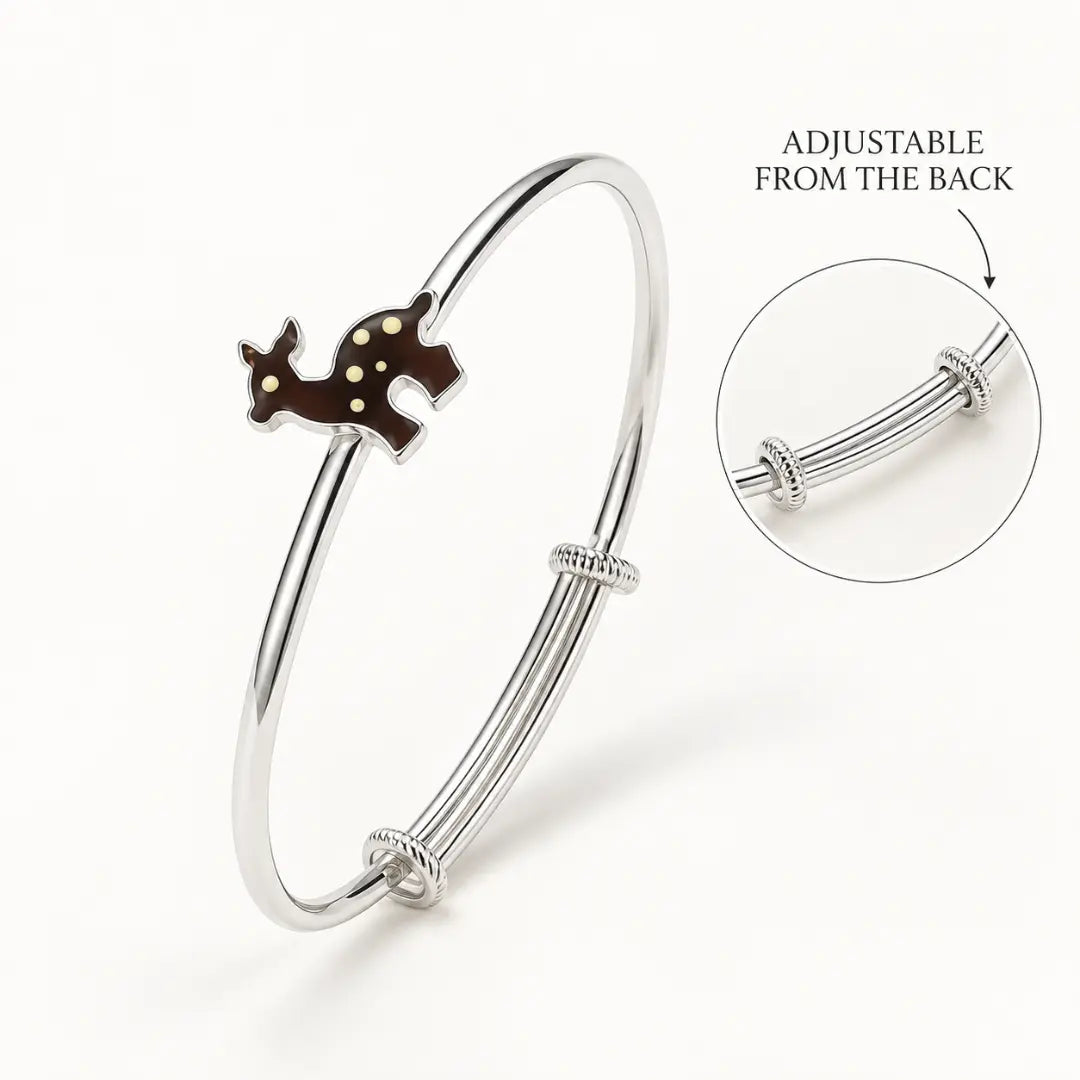 Mashha 925 Silver Deer Charm Bangles Mashha