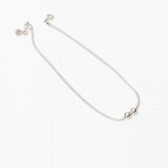 Mashha 925 Silver Dual Bead Rope Anklet (Pair) Mashha