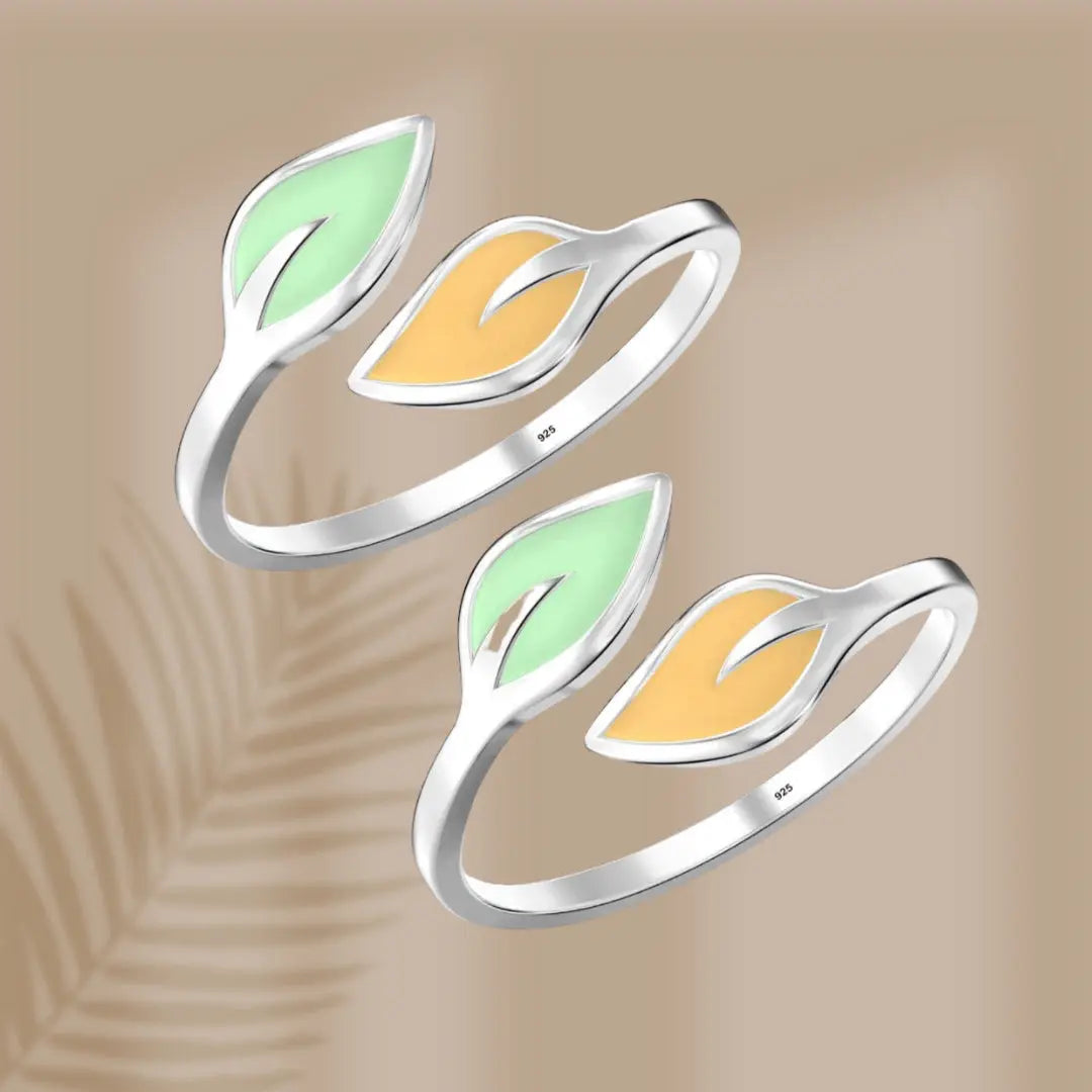 Mashha 925 Silver Dual Leaf Toe Ring Mashha