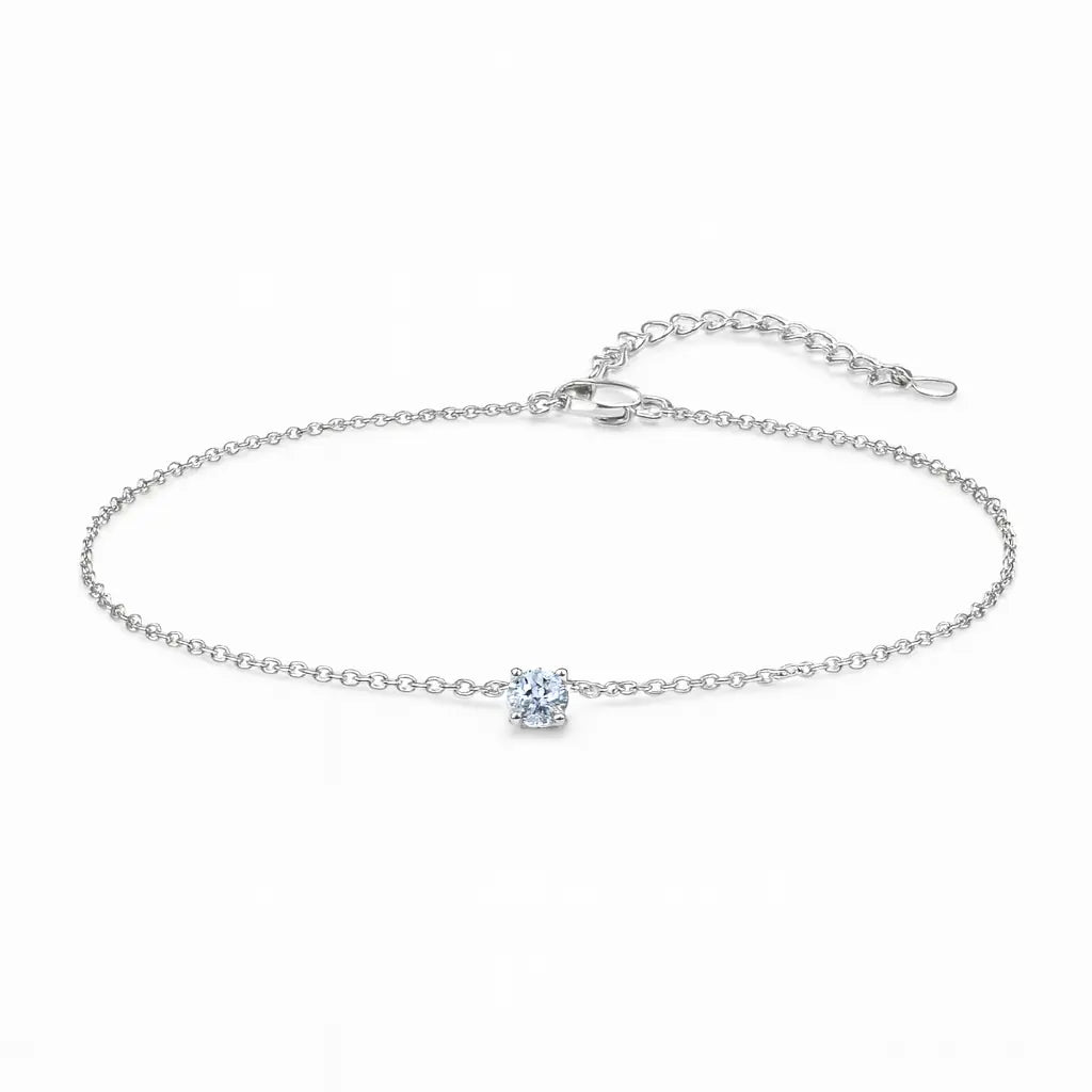 Mashha 925 Silver Elegant Solitaire Silver Anklet Mashha